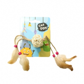 Natural cat toy rattan ball